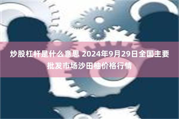 炒股杠杆是什么意思 2024年9月29日全国主要批发市场沙田柚价格行情